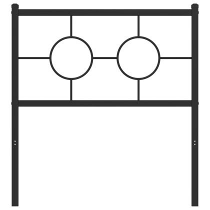 Метална резервна табла за легло, черна, 80 см