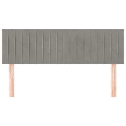 Табла за легло, светло сива, 144x5x78/88 см, кадифе