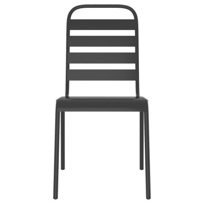 Градински трапезен комплект от 7 части, антрацит, стомана