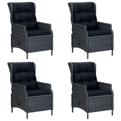 Градински трапезен комплект, 5 части, тъмносив