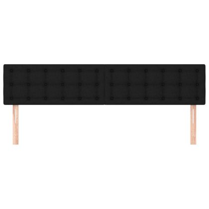 Горни табли за легло, 2 бр, черни, 90x5x78/88 см, плат