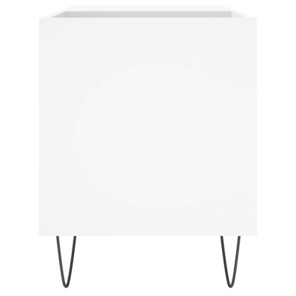 Шкаф за грамофонни плочи бял 85x38x48 см инженерно дърво