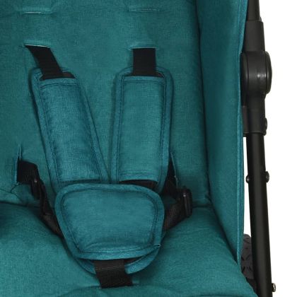 Количка за близнаци, зелена, стомана