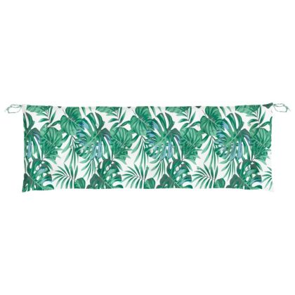 Възглавница за градинска пейка с листа 150x50x7 см оксфорд плат