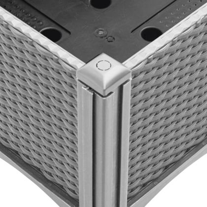 Градински сандък с пергола, светлосив, 120x40x142 см, PP