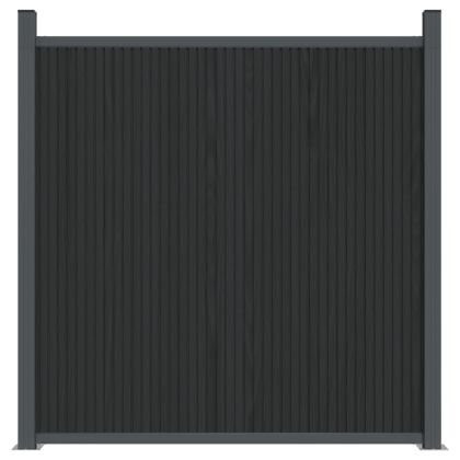 Ограден панел, сив, 526x186 см, WPC