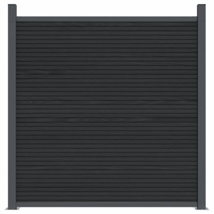 Ограден панел, сив, 526x186 см, WPC