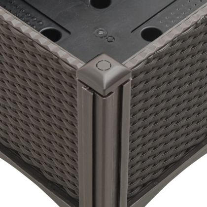 Градински сандък с пергола, кафяв, 80x40x142 см, PP