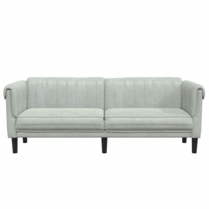 3-местен диван, светлосив, кадифе
