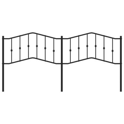 Метална резервна табла за легло, черна, 200 см