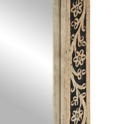 Огледало за баня 50x70x2,5 см мангово дърво масив и стъкло