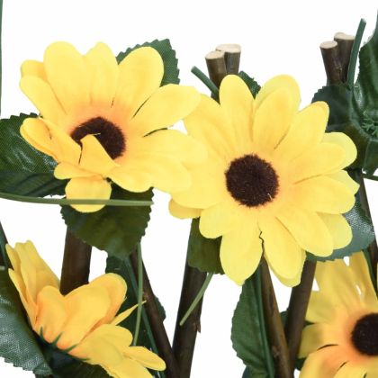 Решетка от изкуствен бръшлян разширяема жълта 180x20 см