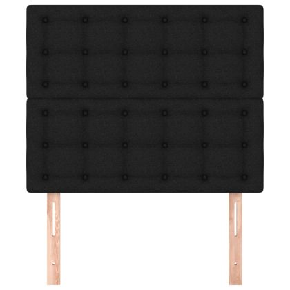 Табла за легло, черна, 80x5x118/128 см, плат