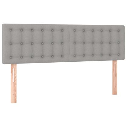 Горни табли за легло, 2 бр, светлосиви, 72x5x78/88 см, плат