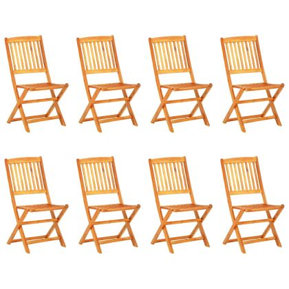 Градински трапезен комплект, сгъваем, 9 части, акация масив