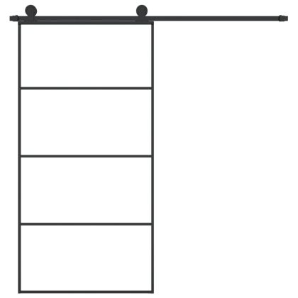 Плъзгаща се врата с обков 102,5x205 см ESG стъкло и алуминий