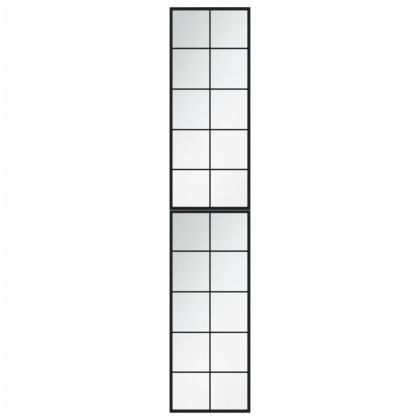 Стенни огледала, 2 бр, черни, 100x40 см, метал