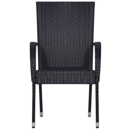 Градински трапезен комплект, 5 части, черен