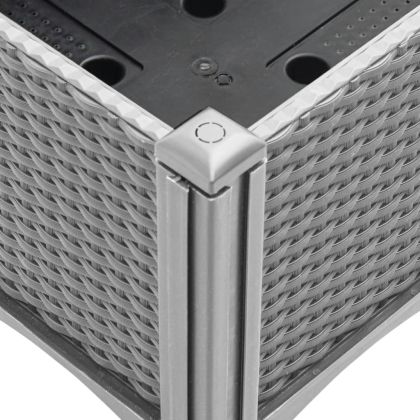 Градински сандък с пергола, светлосив, 80x40x142 см, PP