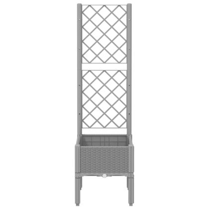 Градински сандък с пергола, светлосив, 40x40x142 см, PP