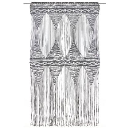 Завеса макраме, антрацит, 140x240 см, памук