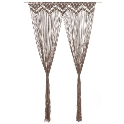 Завеса макраме, таупе, 140x240 см, памук
