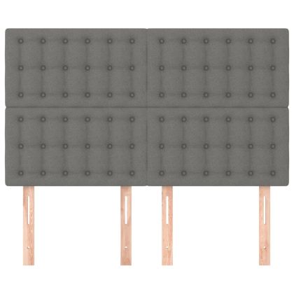 Табла за легло, тъмносива, 144x5x118/128 см, плат