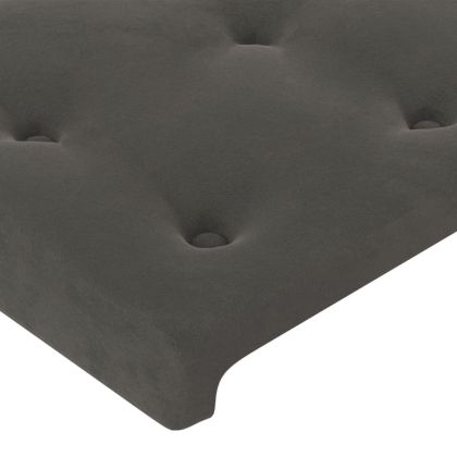 Горни табли за легло, 2 бр, тъмносиви, 72x5x78/88 см, кадифе