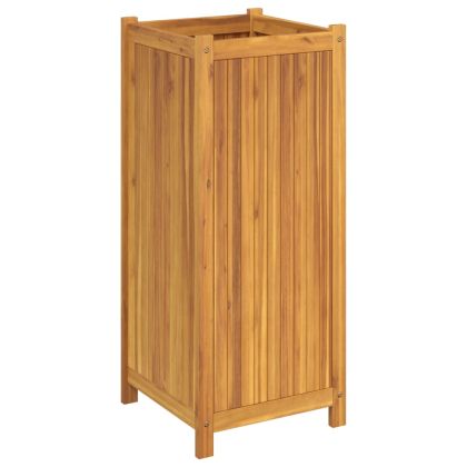 Градинска кашпа с вложка 42x42x100 см масивна акация