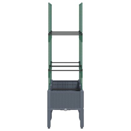 Градински сандък с пергола, синьо сив, 80x40x142,5 см, PP