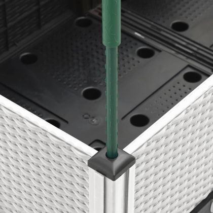 Градински сандък с пергола, бял, 160x40x142,5 см, PP