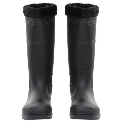 Ботуши за дъжд с подвижни чорапи, черни, размер 46, PVC