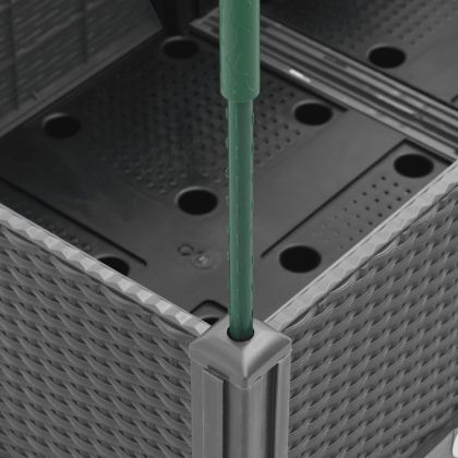 Градински сандък с пергола, светлосив, 200x160x142,5 см, PP