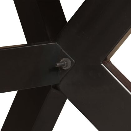 Трапезна маса регенерирано дърво масив стоманена основа 180 cм