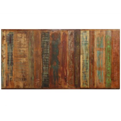 Трапезна маса регенерирано дърво масив стоманена основа 180 cм