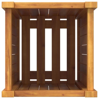 Градинска кашпа с вложка 31x31x75 см масивна акация