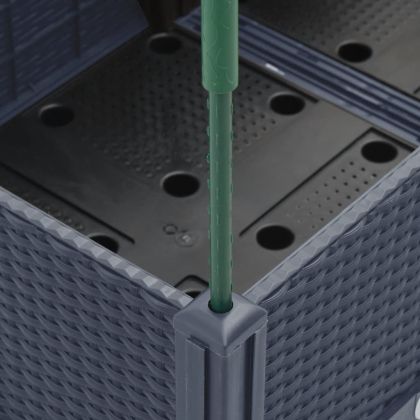 Градински сандък с пергола, синьо сив, 40x40x142,5 см, PP