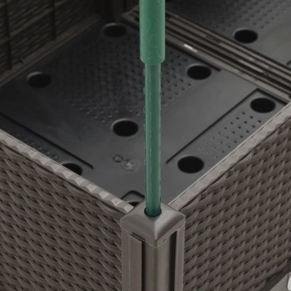 Градински сандък с пергола, кафяв, 160x40x142,5 см, PP