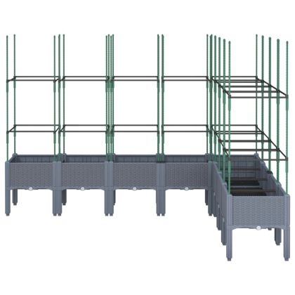 Градински сандък с пергола, синьо сив, 200x160x142,5 см, PP