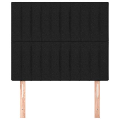 Табла за легло, черна, 90x5x118/128 см, плат