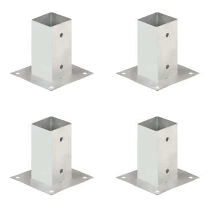 Анкери за огради, 4 бр, поцинкован метал, 71 мм