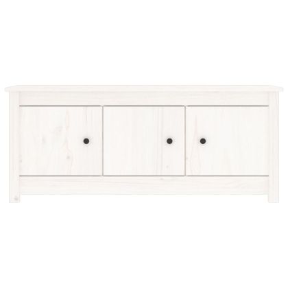 Шкаф за обувки, бяла, 110x38x45,5 см, бор масив