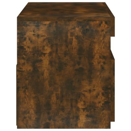 ТВ шкаф с LED осветление, опушен дъб, 75x35x40 см