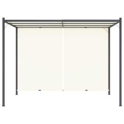 Пергола с регулируем покрив, кремавобяла, 3х3 м, стомана