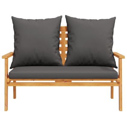 Градински лаундж комплект с възглавници, 5 части, акация масив