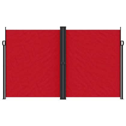 Прибираща се странична тента, червена, 200x1000 см