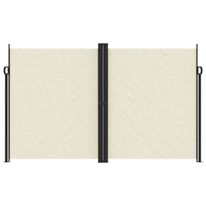 Прибираща се странична тента, кремава, 200x1000 см