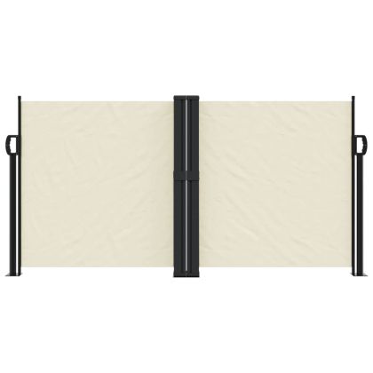 Прибираща се странична тента, кремава, 120x1000 см