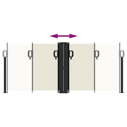 Прибираща се странична тента, кремава, 100x1000 см