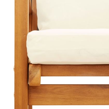 Градински лаундж комплект с възглавници, 5 части, акация масив